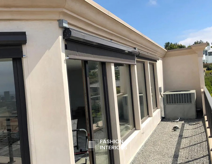 Commercial Somfy Outdoor Solar Roller Shades
