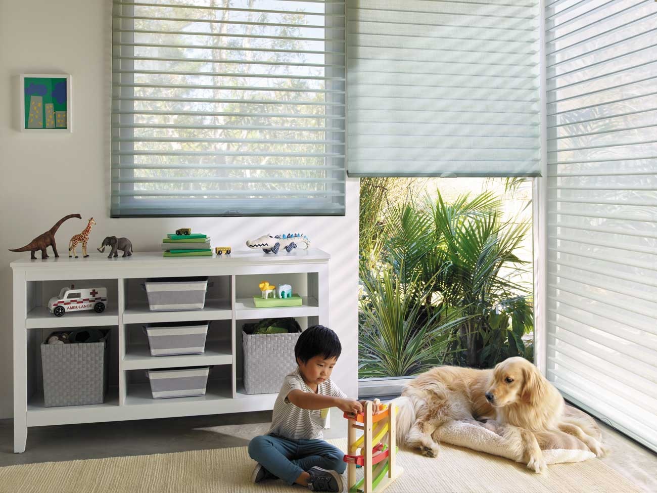Child Friendly and Dog Safe Hunter Douglas Shades